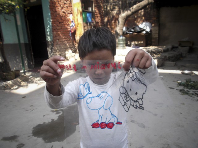 Plastic and cartoons at New Nepal Society Centre Children home